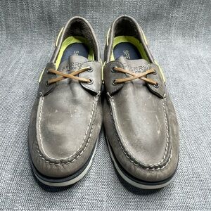 Sperry Top-sider Leeward men’s boat shoes Gray with white soles Size 10.5